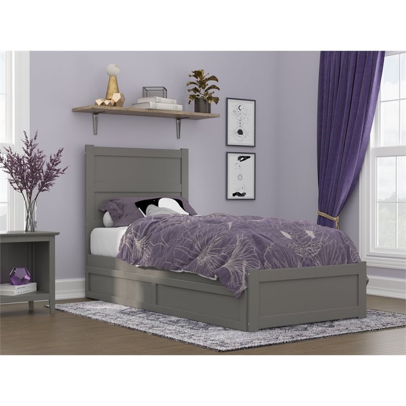 Atlantic Furniture Noho Wood Twin Xl, Grey Twin Xl Bed Settee