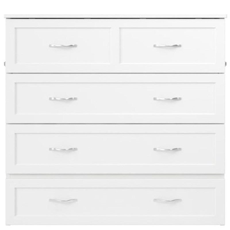 Twin XL Northfield Murphy Bed Chest in White Homesquare