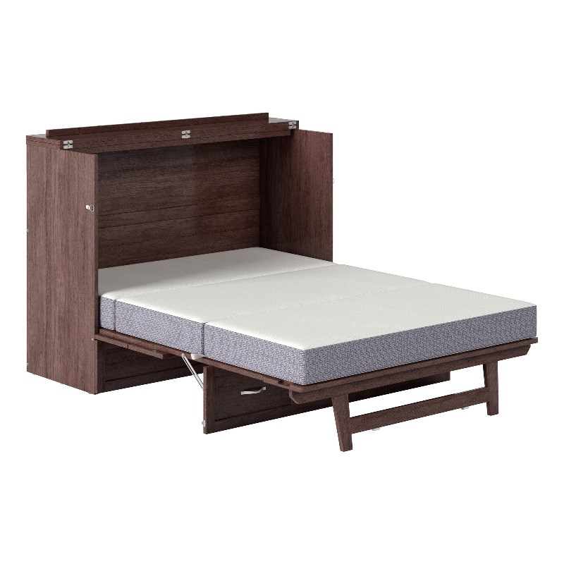 Full Northfield Solid Wood Murphy Bed Chest in Burnt Amber AC573143