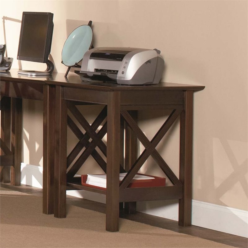 Atlantic Furniture Lexi Transitional Solid Wood Printer Stand in Walnut