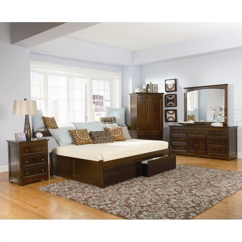 Atlantic Furniture Concord Flat Panel Wood Twin Daybed 