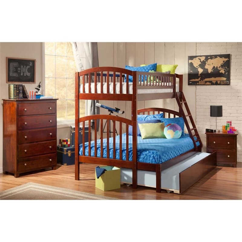 atlantic furniture richland urban twin over full trundle bunk bed ab64254