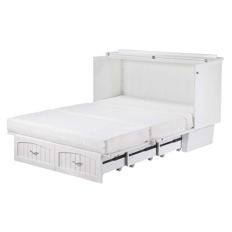 Atlantic Furniture Nantucket Queen Murphy Bed Chest in White Homesquare
