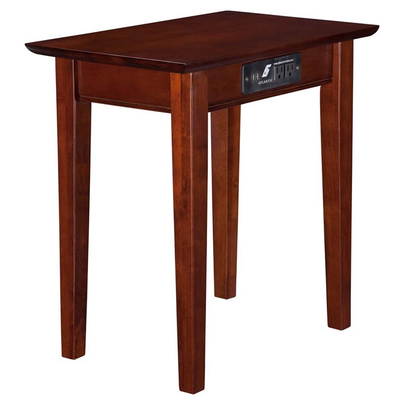 Atlantic Furniture Shaker Charger Chair Side Table in Walnut