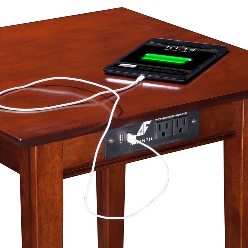 Atlantic Furniture Shaker Charger End Table in Walnut Homesquare