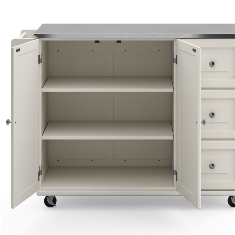 Homestyles Dolly Madison Wood Kitchen Cart In Off White Homesquare   1418548 11 L 