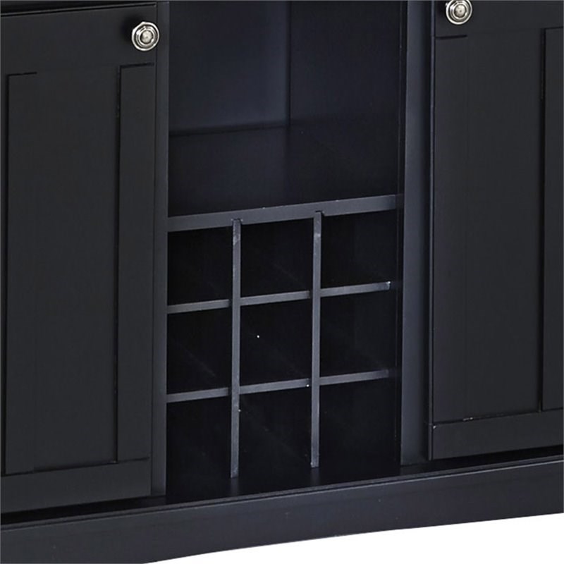Homestyles Buffet of Buffets Black Wood Buffet with Hutch
