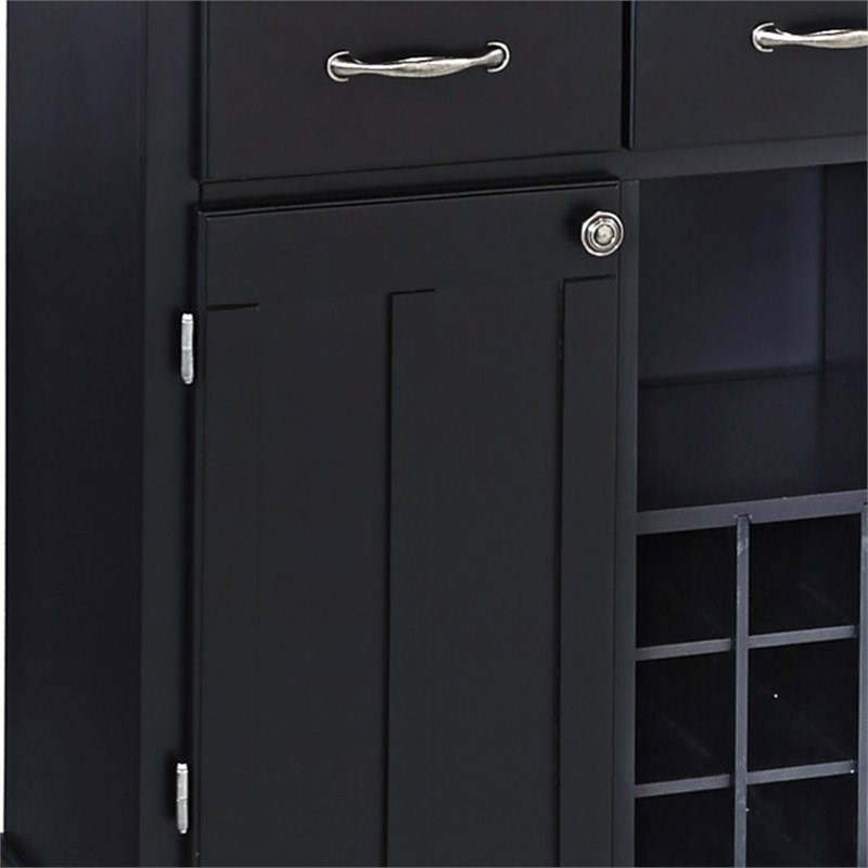 Homestyles Buffet of Buffets Black Wood Buffet with Hutch