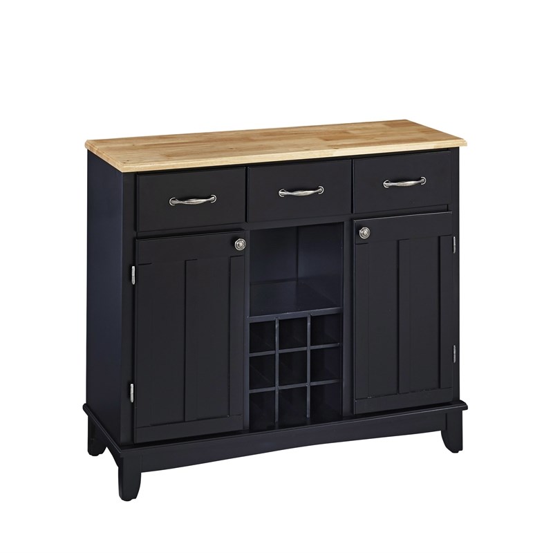 Homestyles Wood Top Large Buffet in Black