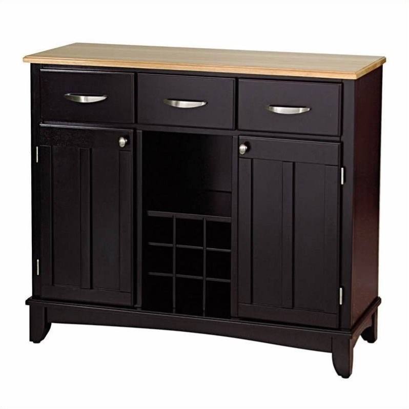 Homestyles Wood Top Large Buffet in Black