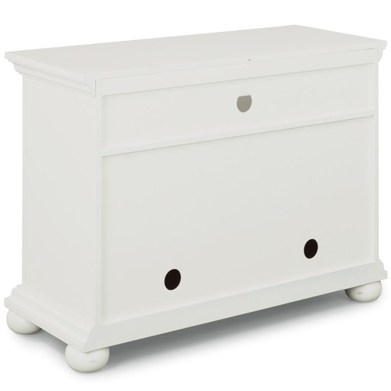 Homestyles Dover Wood Entertainment Stand in Off-White