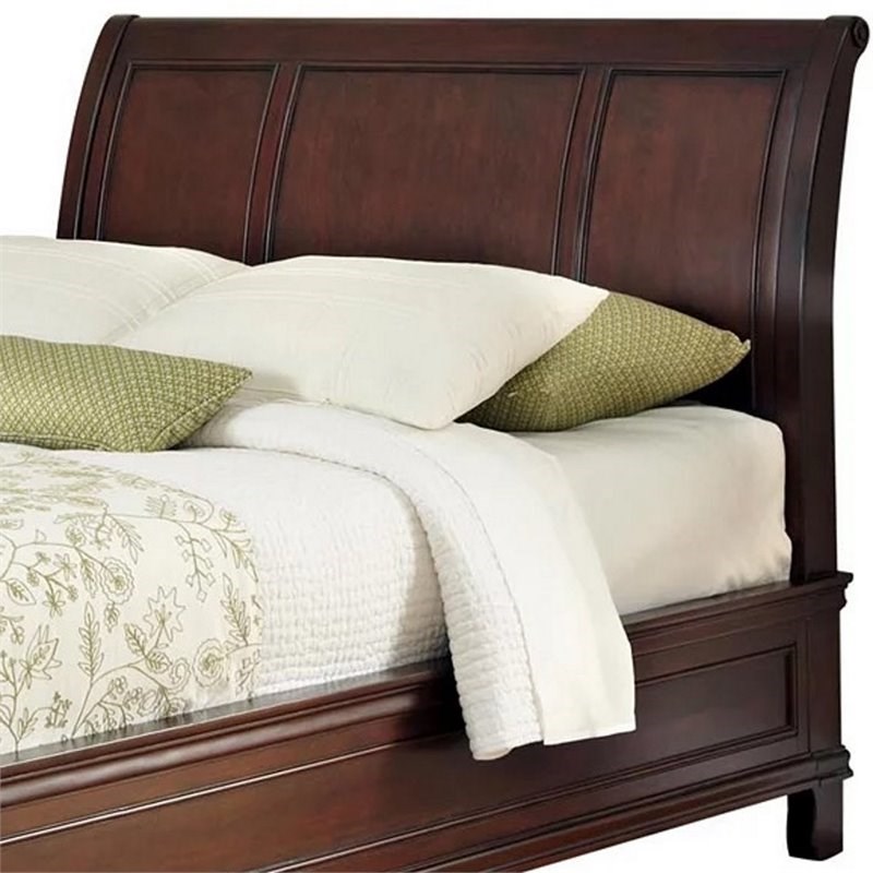 home styles lafayette full queen wooden sleigh headboard in rich cherry ...