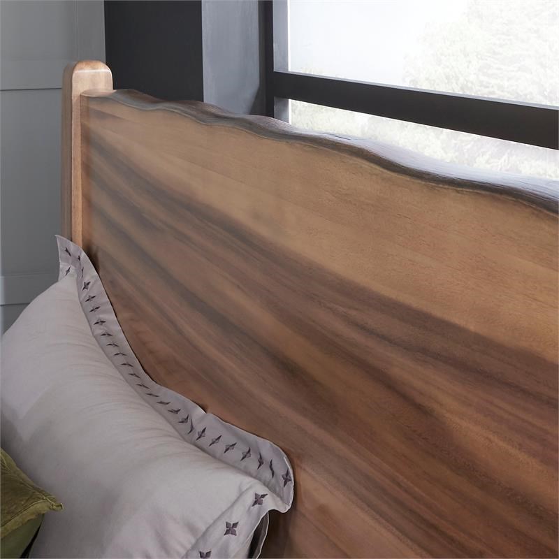 Homestyles Forest Retreat Brown Live Edge Wood King Headboard Homesquare