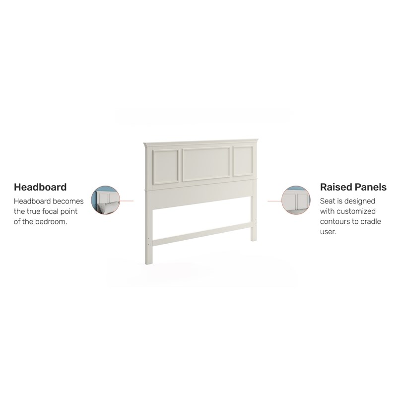 Homestyles Naples Wood Queen Headboard In Off White | Homesquare