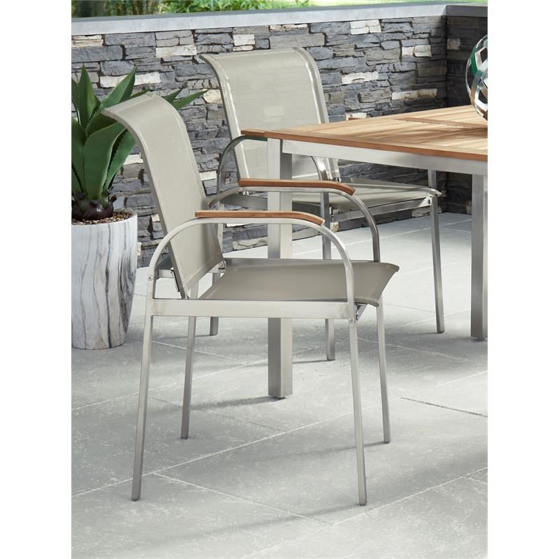 Aruba Gray Upholstered Outdoor Chair Pair