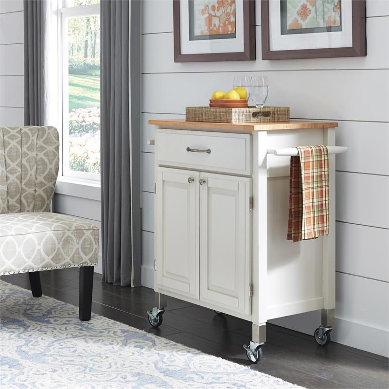 Homestyles Dolly Madison Off White Wood Kitchen Cart