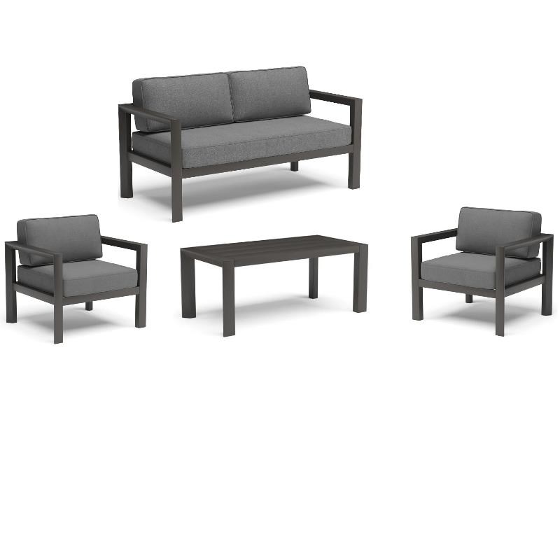 Homestyles Grayton Conversation Set with Loveseat 2 Chairs and Table