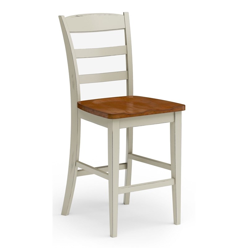Homestyles Monarch Off White Wood Counter Stool
