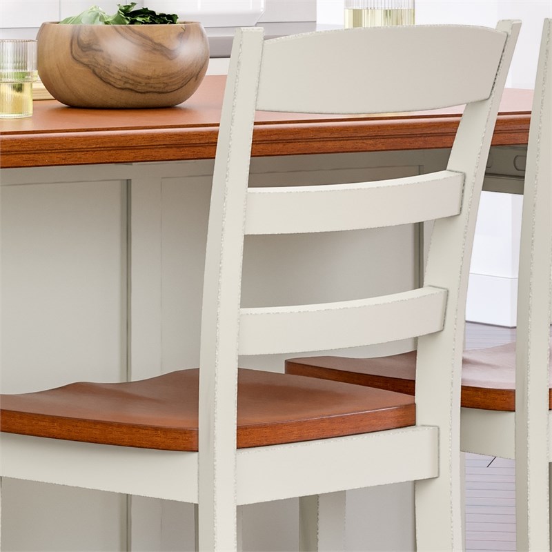 Homestyles Monarch Off White Wood Counter Stool