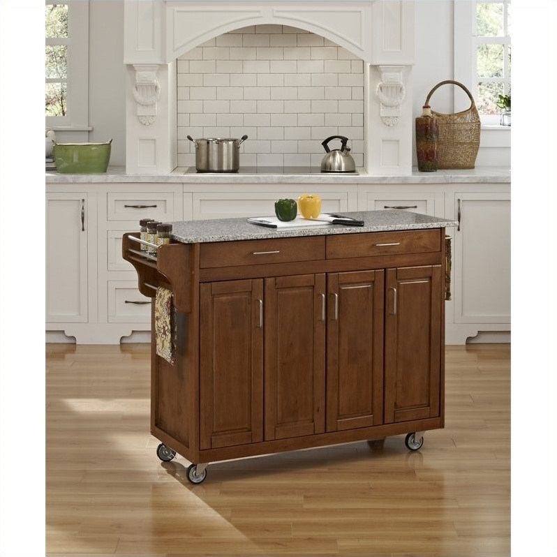 Homestyles Create-a-Cart Wood Kitchen Cart in Brown | Homesquare