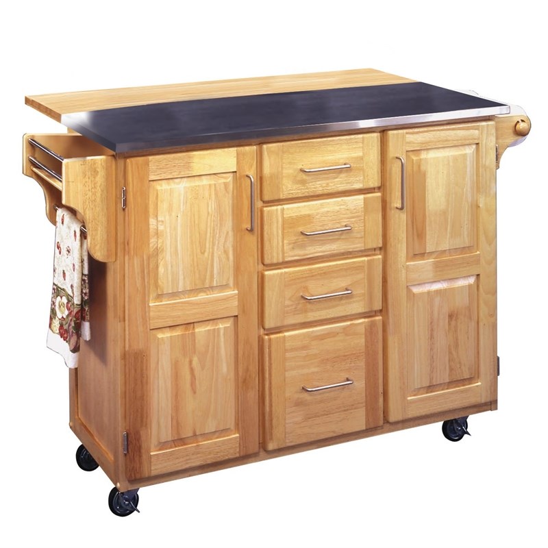Homestyles General Line Wood Kitchen Cart in Brown