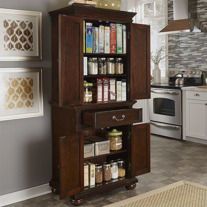 Homestyles Colonial Classic Wood Pantry in Brown | Homesquare