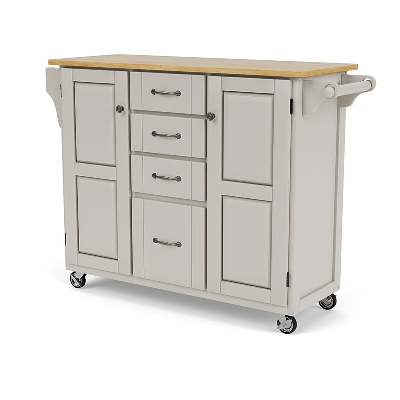 Homestyles Create-a-Cart Wood Kitchen Cart in Off White
